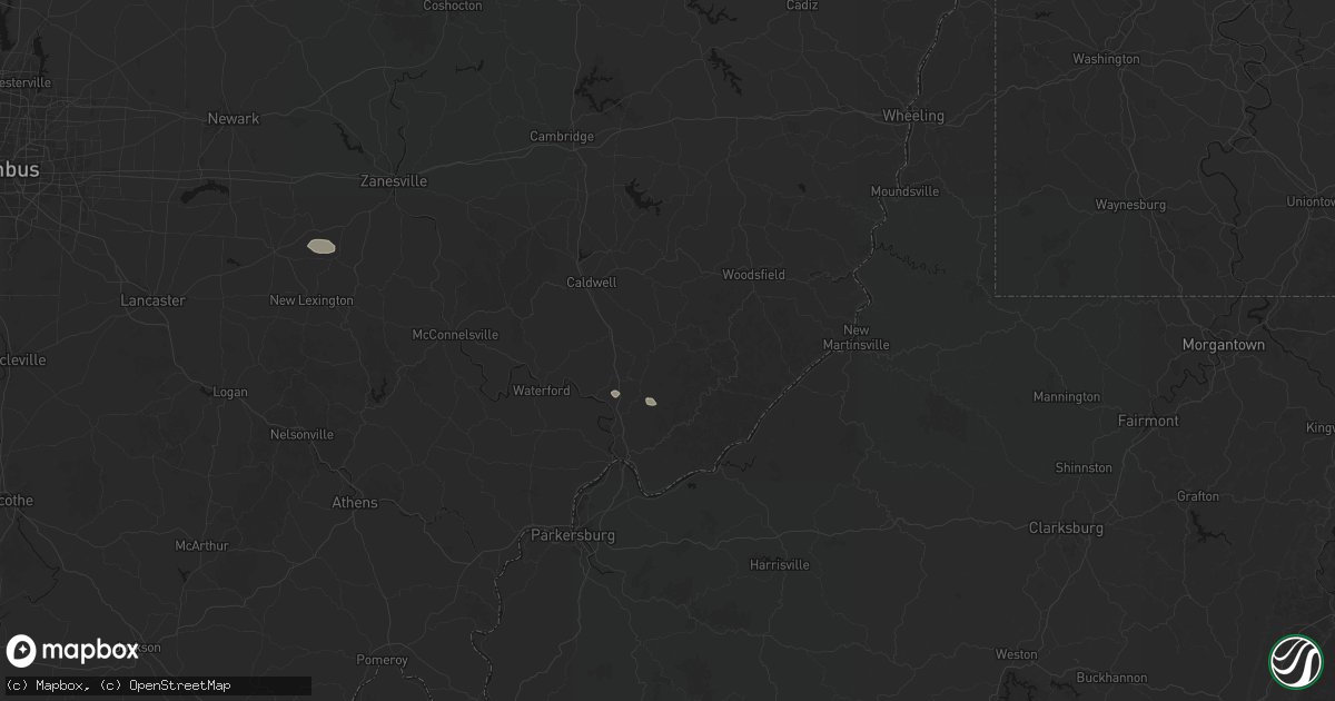 Hail map in Lower Salem, OH on September 13, 2026