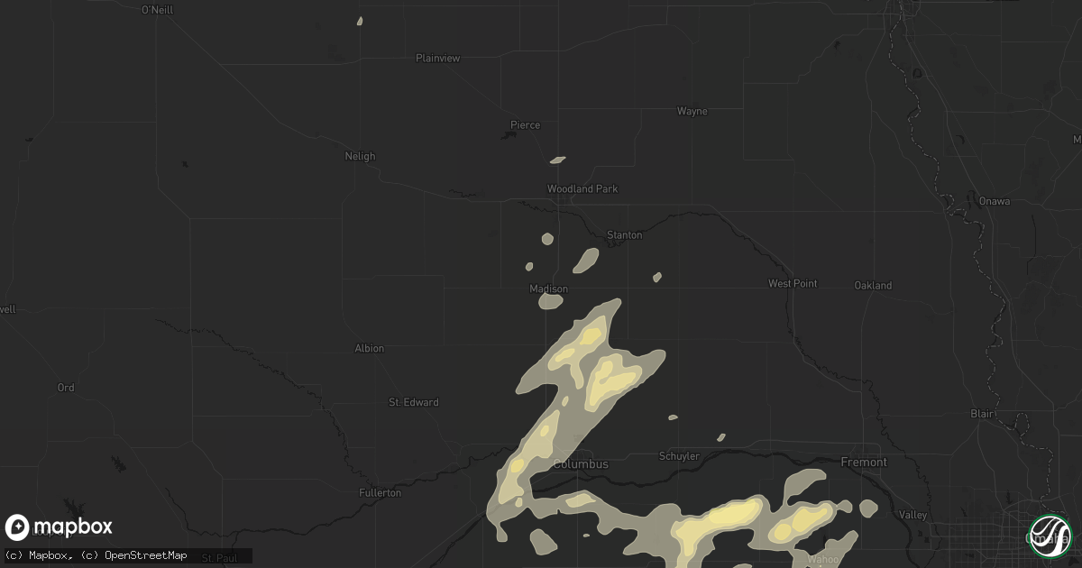 Hail map in Madison, NE on September 13, 2026