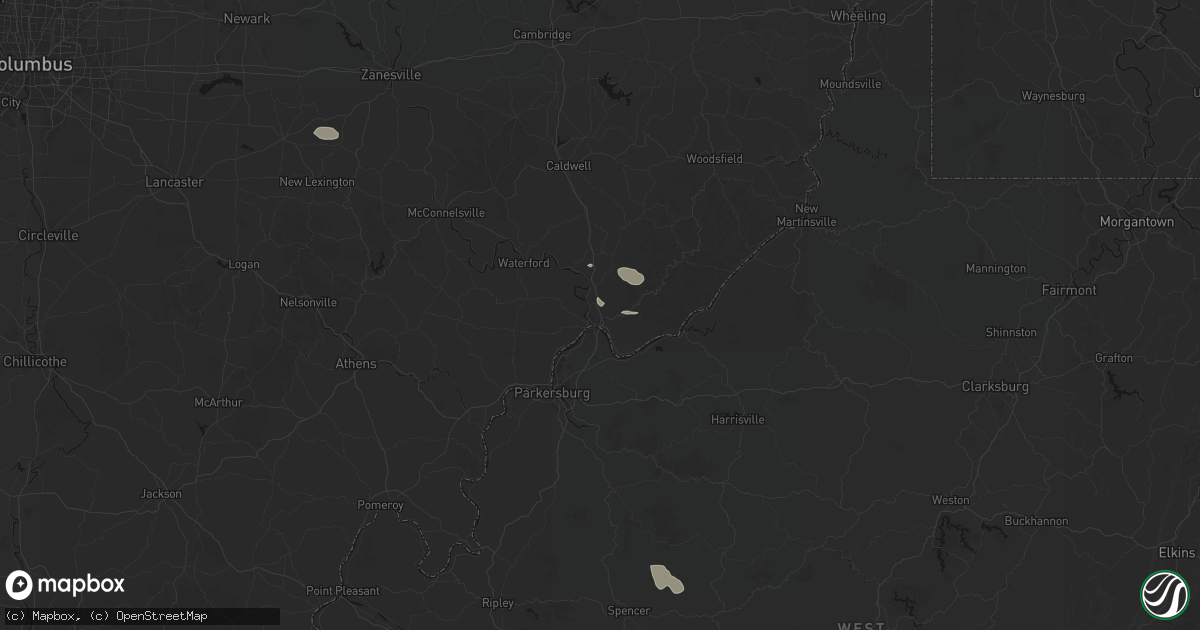Hail map in Marietta, OH on September 13, 2026