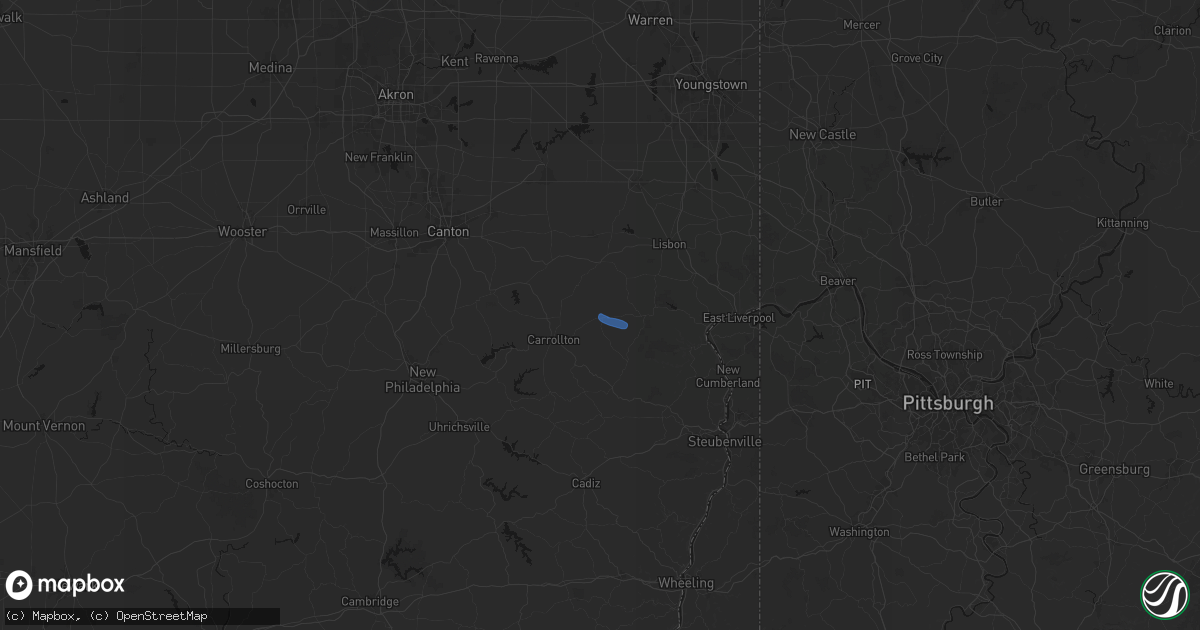 Hail map in Mechanicstown, OH on September 13, 2026