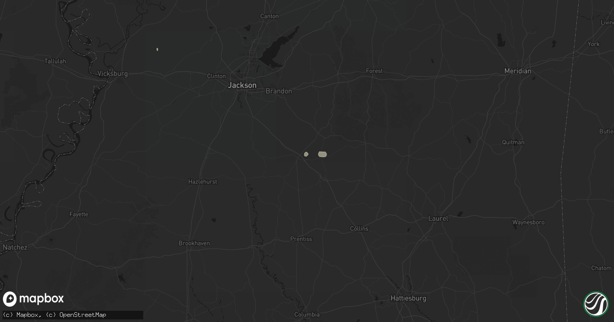 Hail map in Mendenhall, MS on September 13, 2026