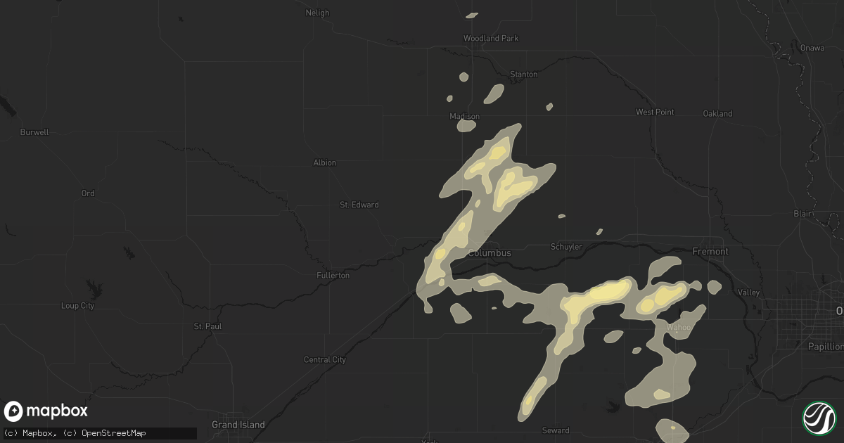 Hail map in Monroe, NE on September 13, 2026