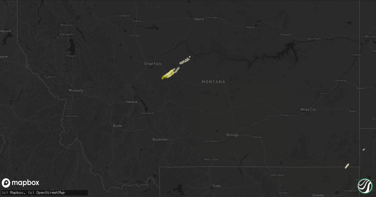 Hail map in Montana on September 13, 2026