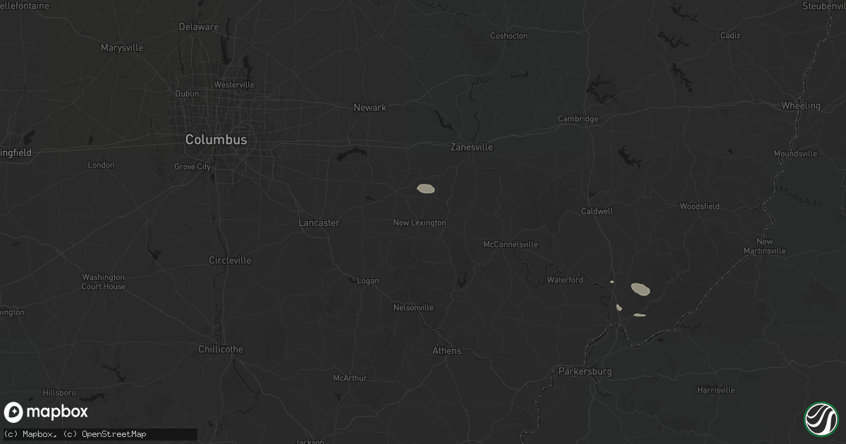 Hail map in New Lexington, OH on September 13, 2026