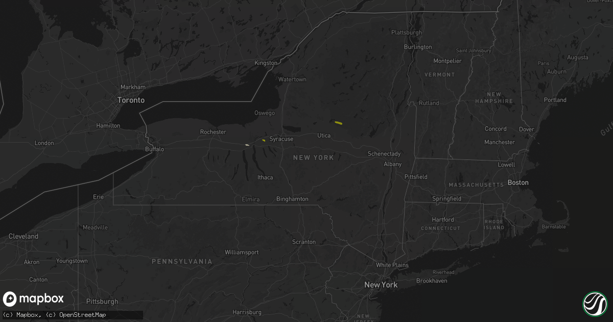 Hail map in New York on September 13, 2026