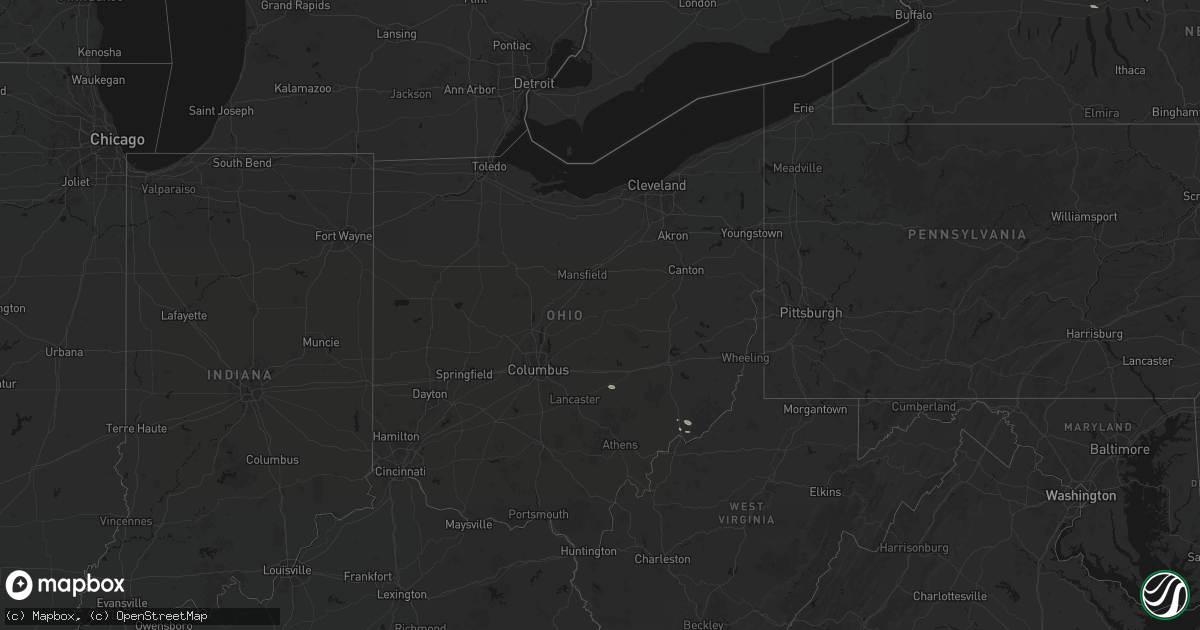 Hail map in Ohio on September 13, 2026