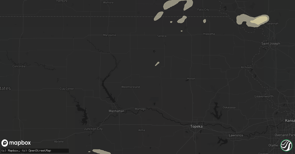 Hail map in Onaga, KS on September 13, 2026