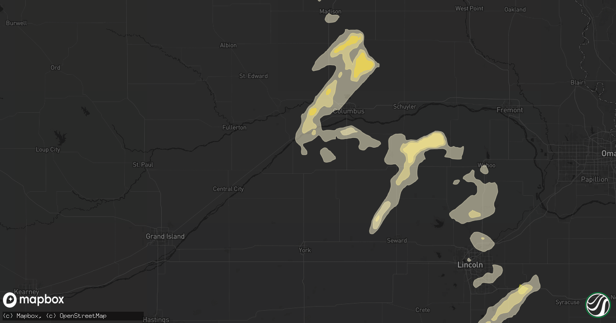 Hail map in Osceola, NE on September 13, 2026