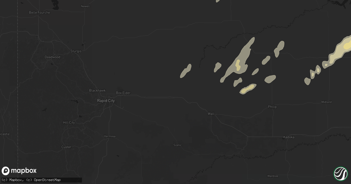 Hail map in Owanka, SD on September 13, 2026