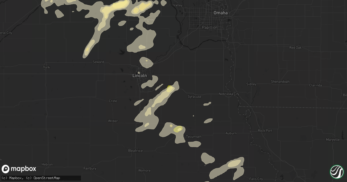 Hail map in Palmyra, NE on September 13, 2026