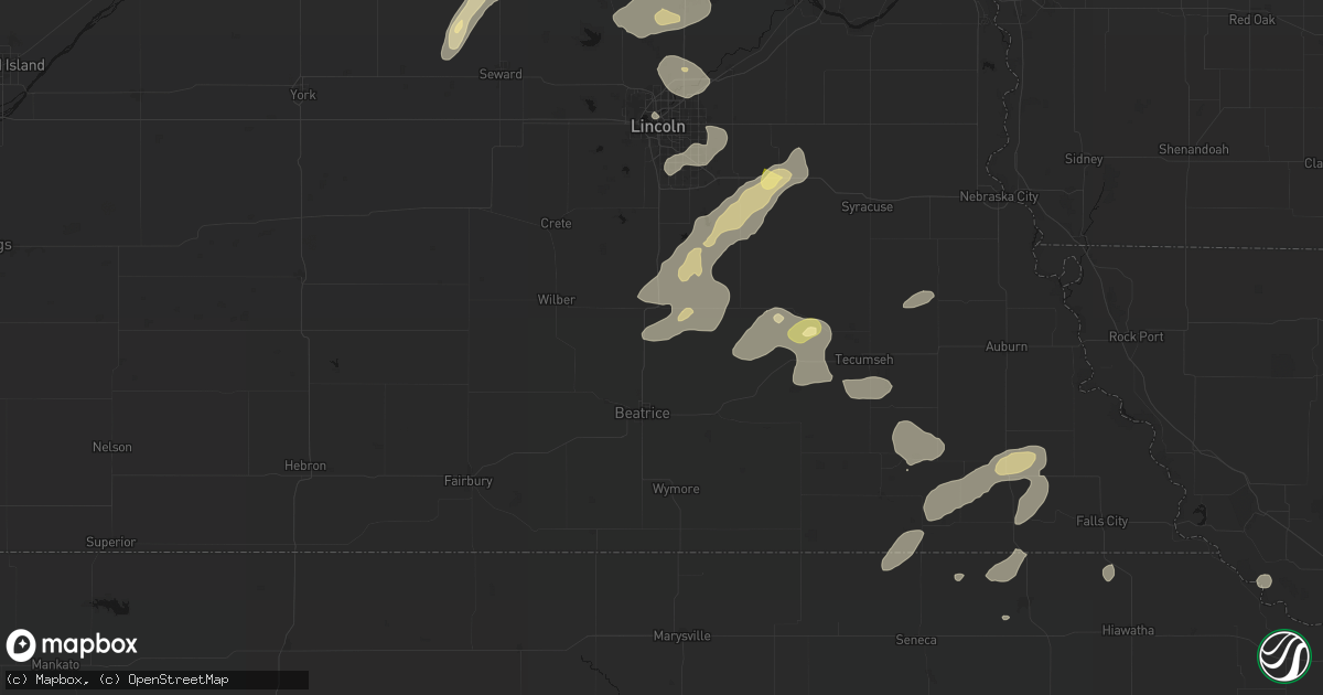 Hail map in Pickrell, NE on September 13, 2026