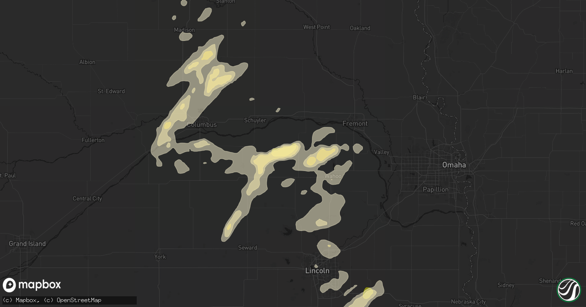 Hail map in Prague, NE on September 13, 2026