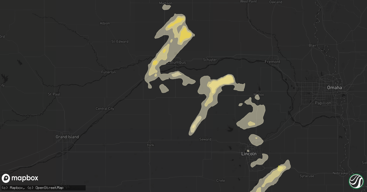 Hail map in Rising City, NE on September 13, 2026