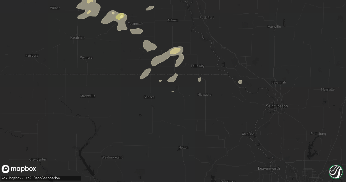 Hail map in Sabetha, KS on September 13, 2026