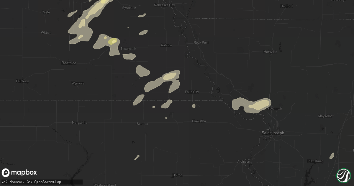 Hail map in Salem, NE on September 13, 2026
