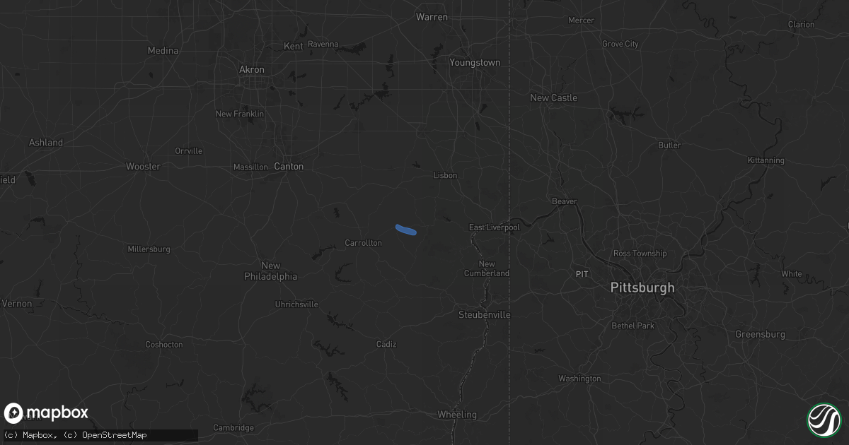 Hail map in Salineville, OH on September 13, 2026