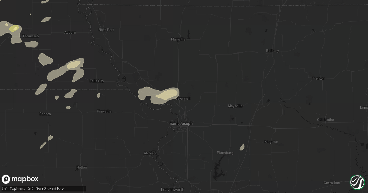 Hail map in Savannah, MO on September 13, 2026