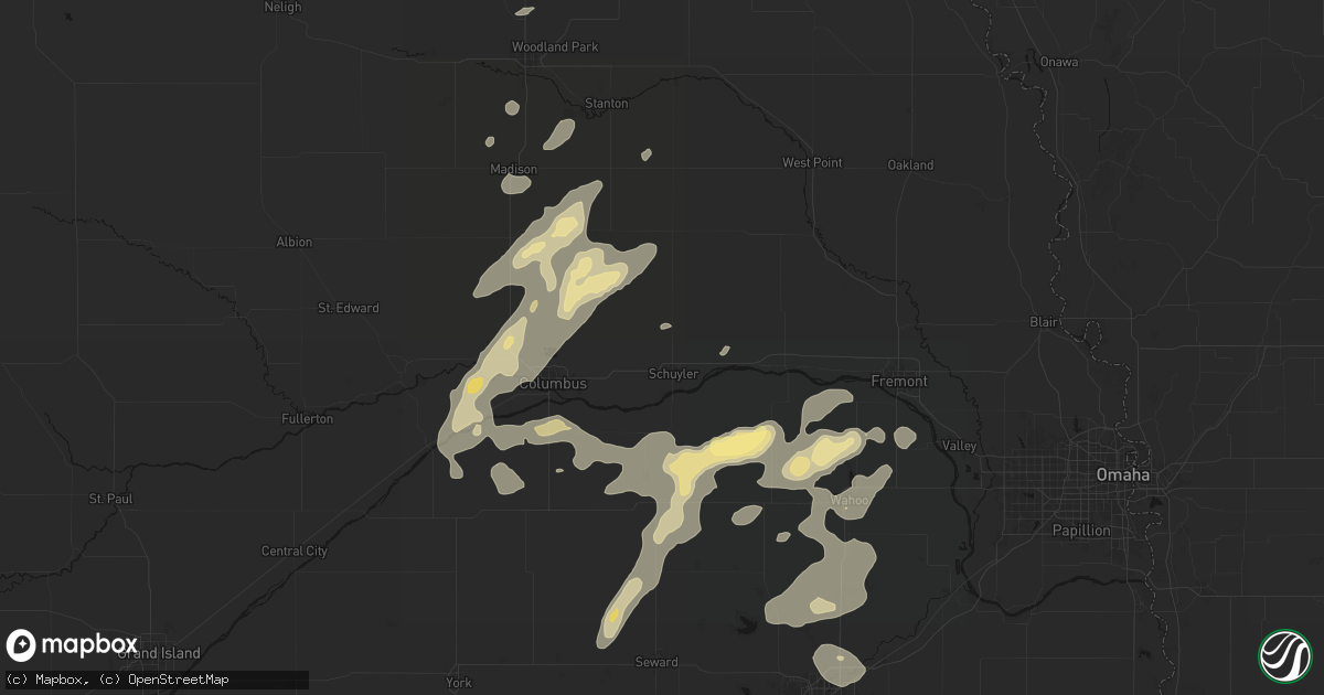 Hail map in Schuyler, NE on September 13, 2026