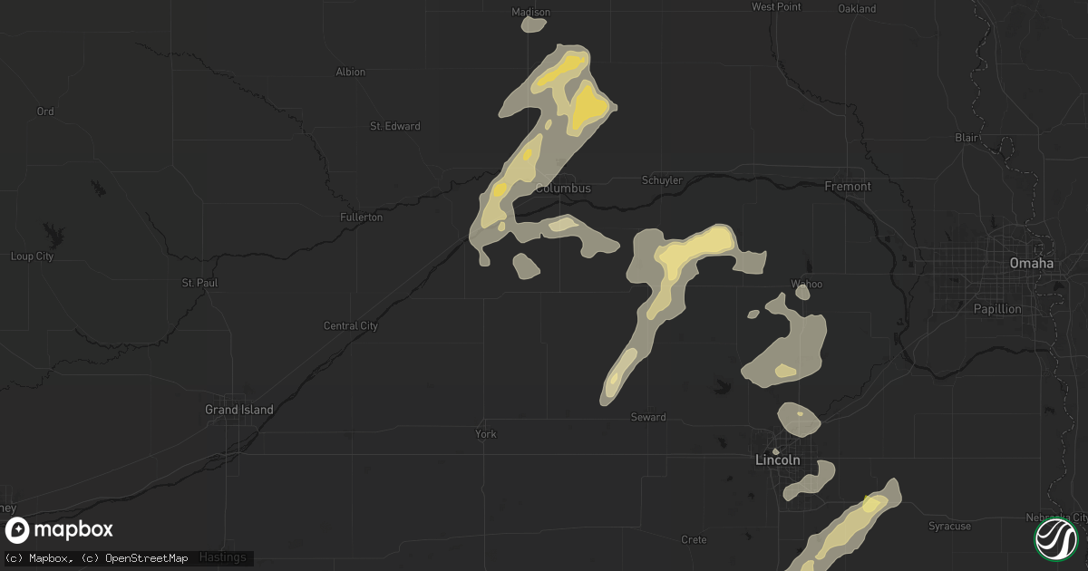 Hail map in Shelby, NE on September 13, 2026