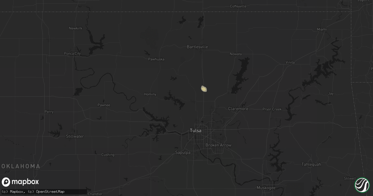 Hail map in Skiatook, OK on September 13, 2026