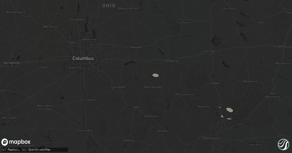 Hail map in Somerset, OH on September 13, 2026