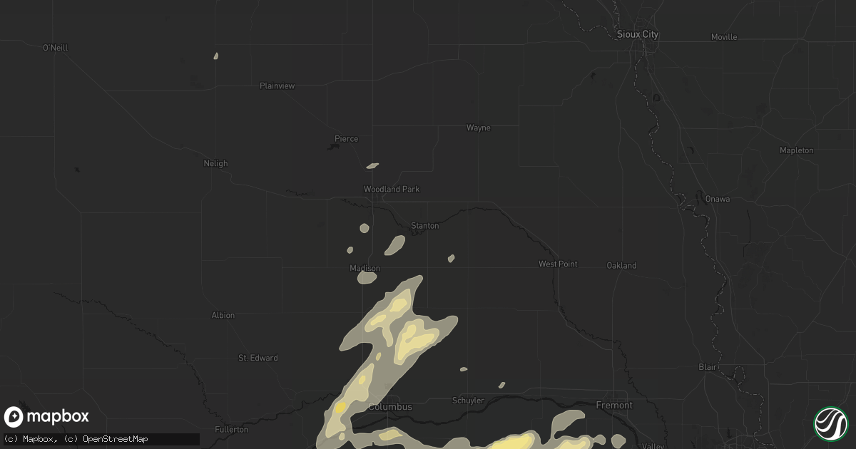 Hail map in Stanton, NE on September 13, 2026
