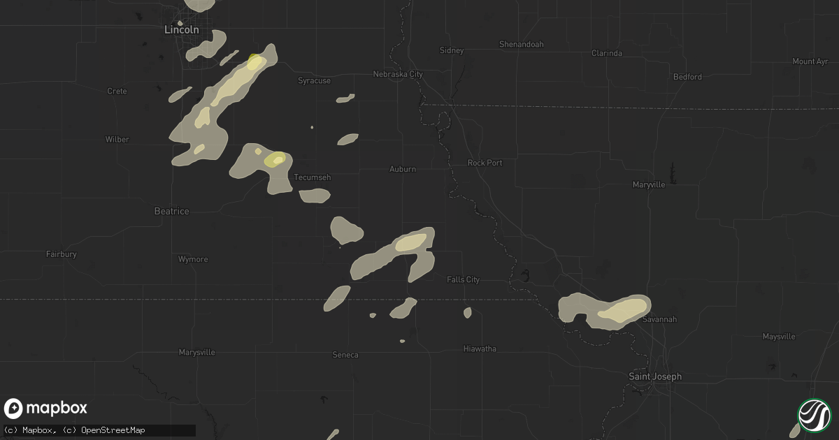 Hail map in Stella, NE on September 13, 2026