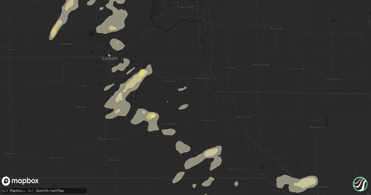 Hail map in Talmage, NE on September 13, 2026