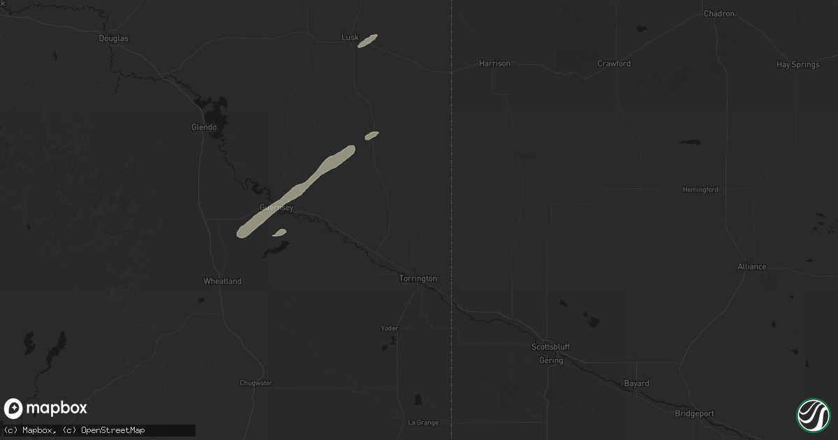 Hail map in Torrington, WY on September 13, 2026