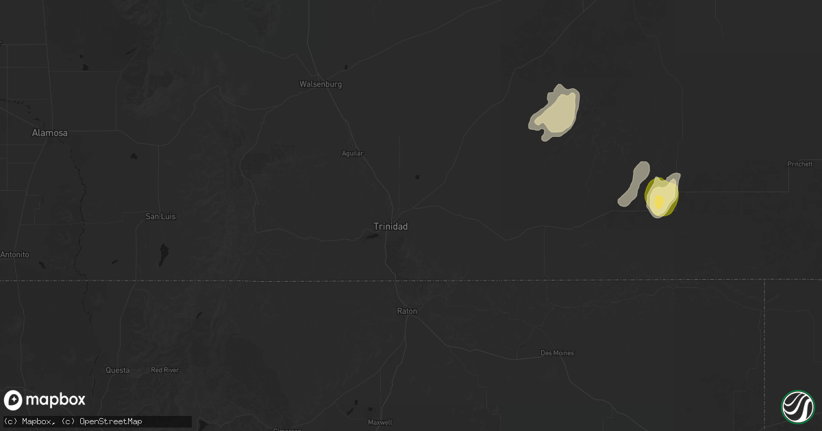 Hail map in Trinidad, CO on September 13, 2026