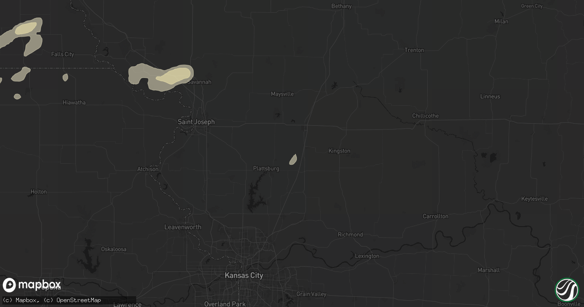 Hail map in Turney, MO on September 13, 2026