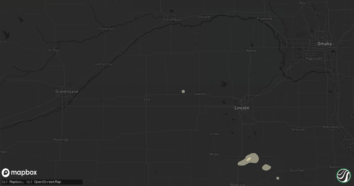 Hail map in Utica, NE on September 13, 2026
