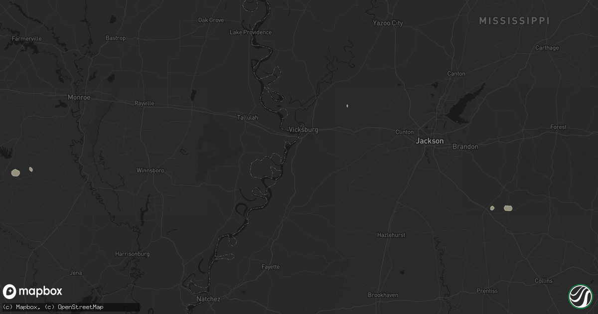 Hail map in Vicksburg, MS on September 13, 2026