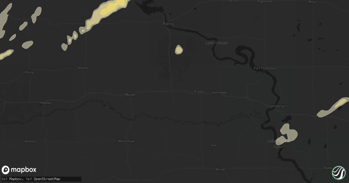 Hail map in Vivian, SD on September 13, 2026