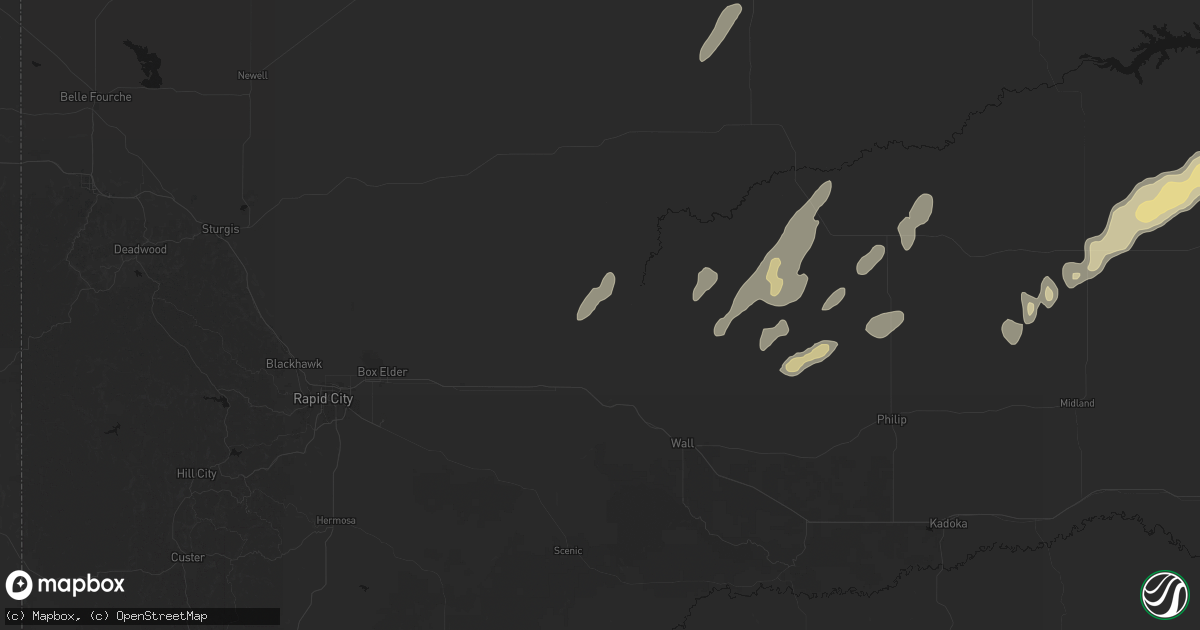 Hail map in Wasta, SD on September 13, 2026