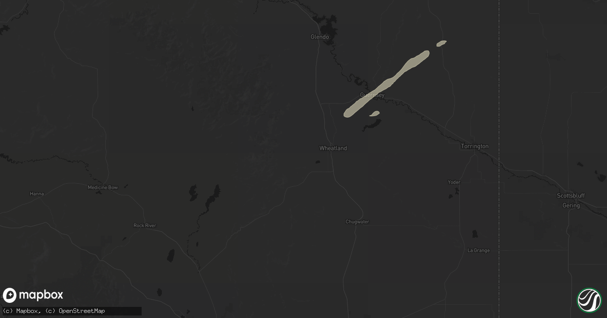Hail map in Wheatland, WY on September 13, 2026