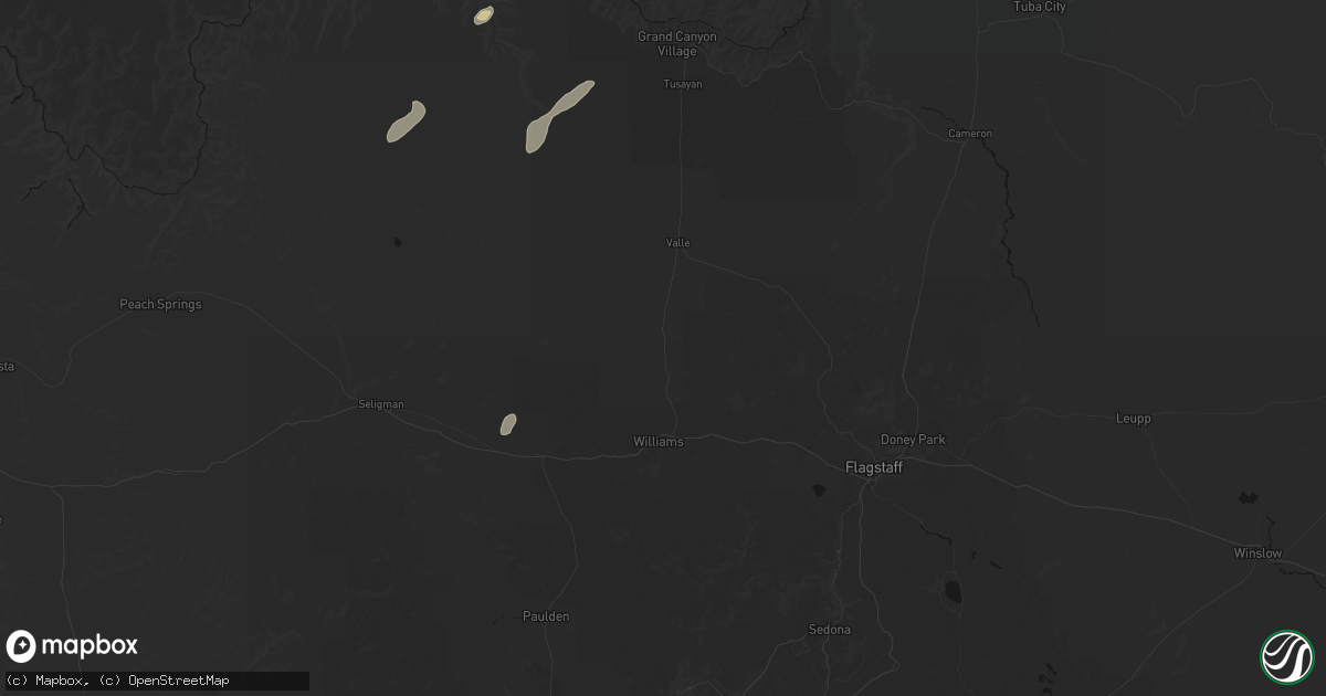 Hail map in Williams, AZ on September 13, 2026