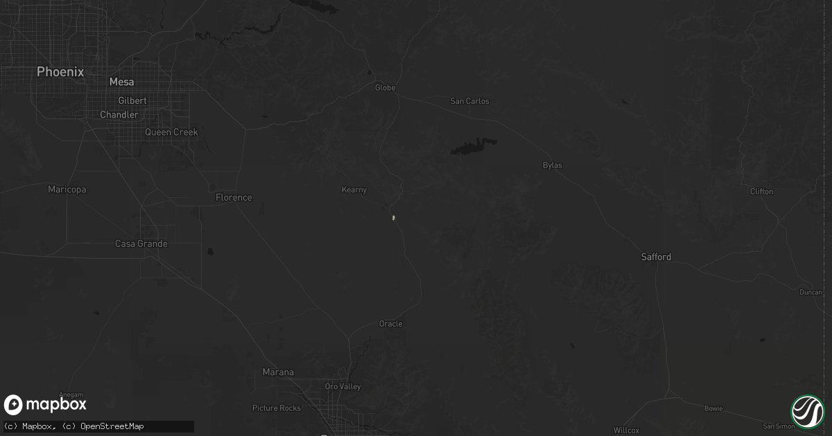Hail map in Winkelman, AZ on September 13, 2026