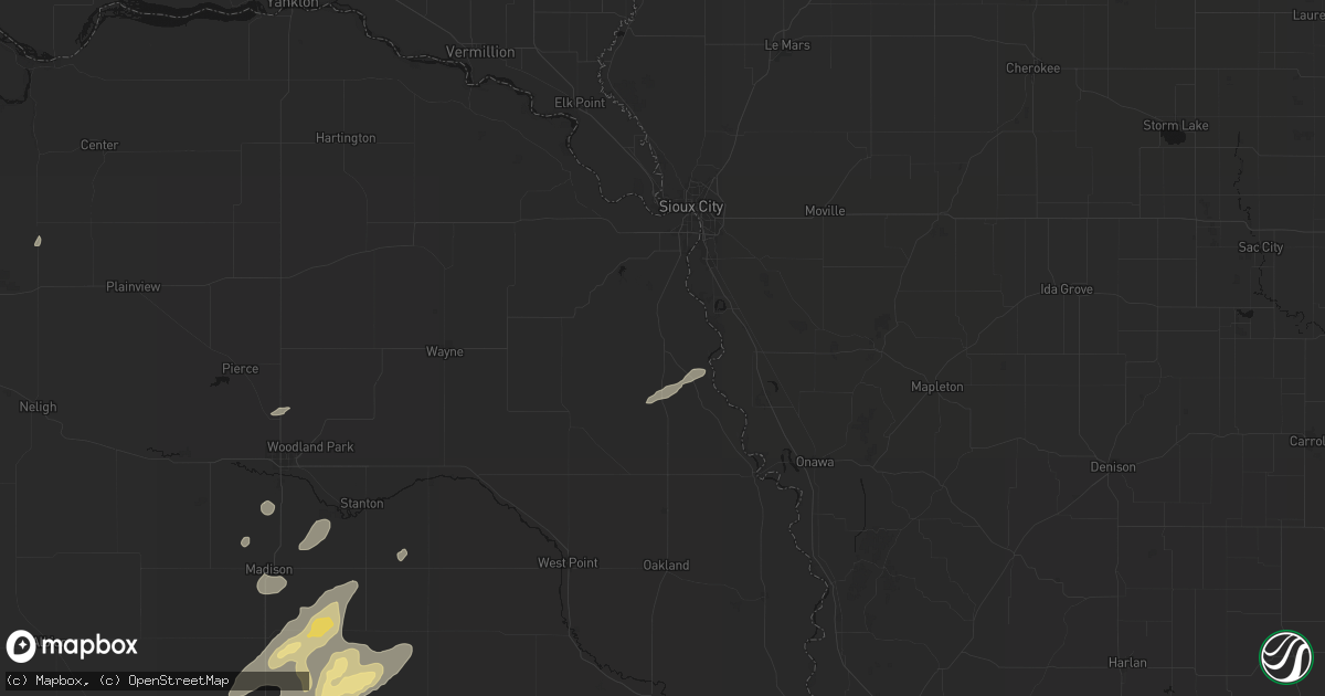Hail map in Winnebago, NE on September 13, 2026