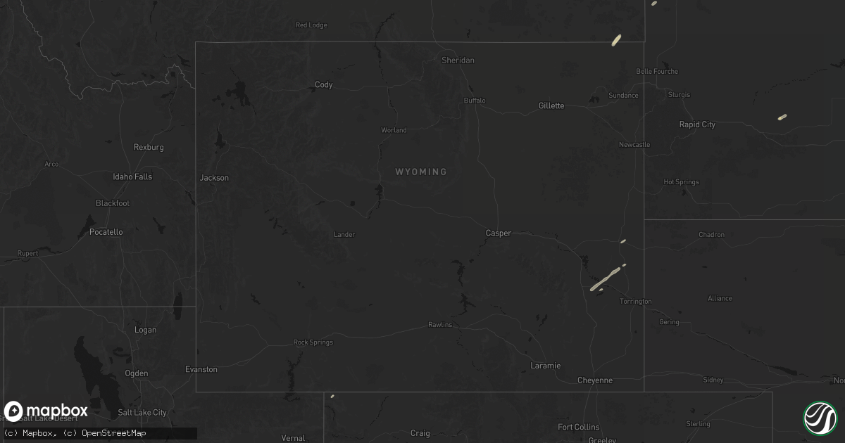 Hail map in Wyoming on September 13, 2026