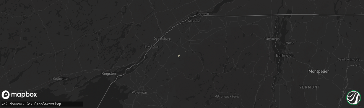 Hail map in Canton, NY on September 14, 2012