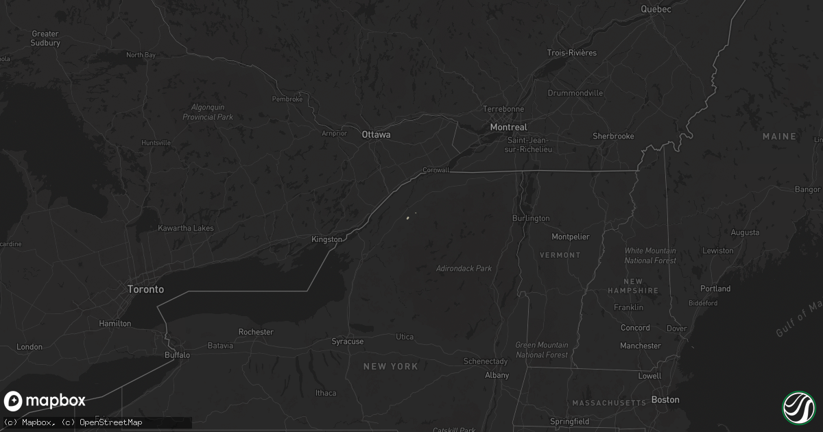 Hail map in New York on September 14, 2012