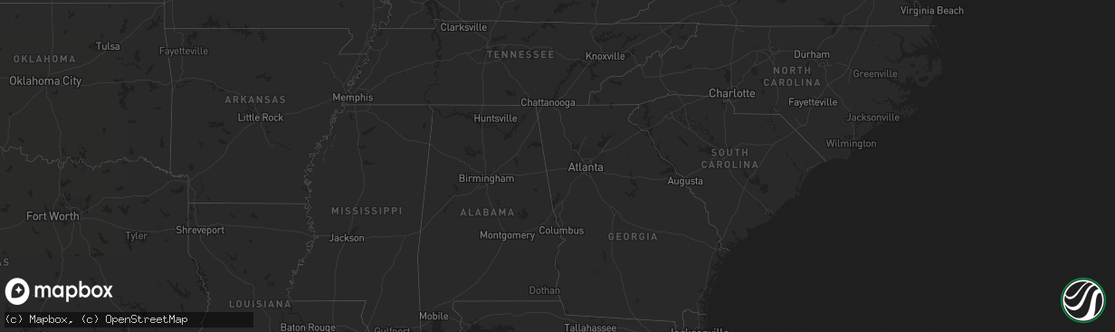 Hail map on September 14, 2012