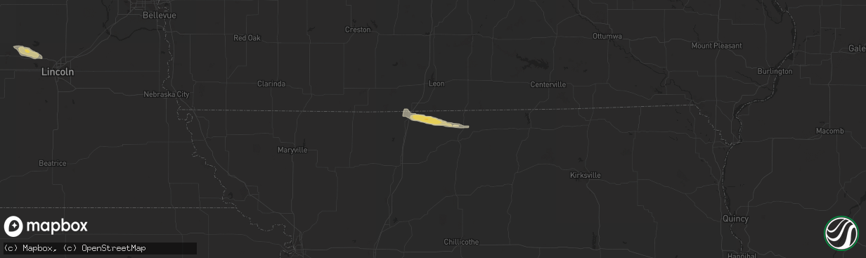 Hail map in Cainsville, MO on September 14, 2014