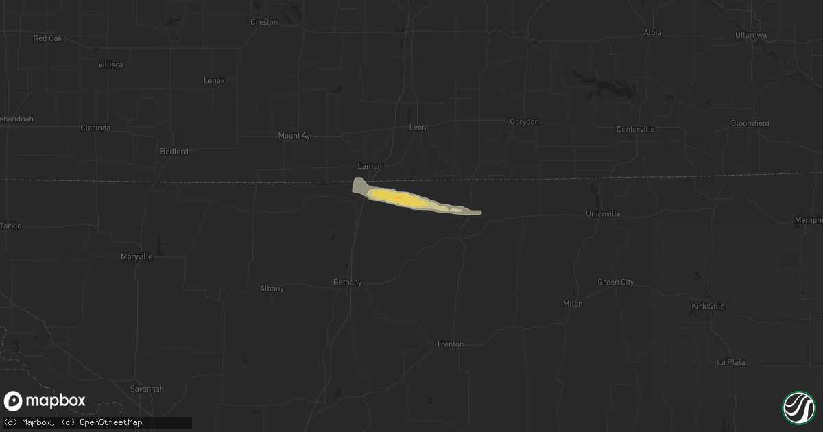 Hail map in Cainsville, MO on September 14, 2014
