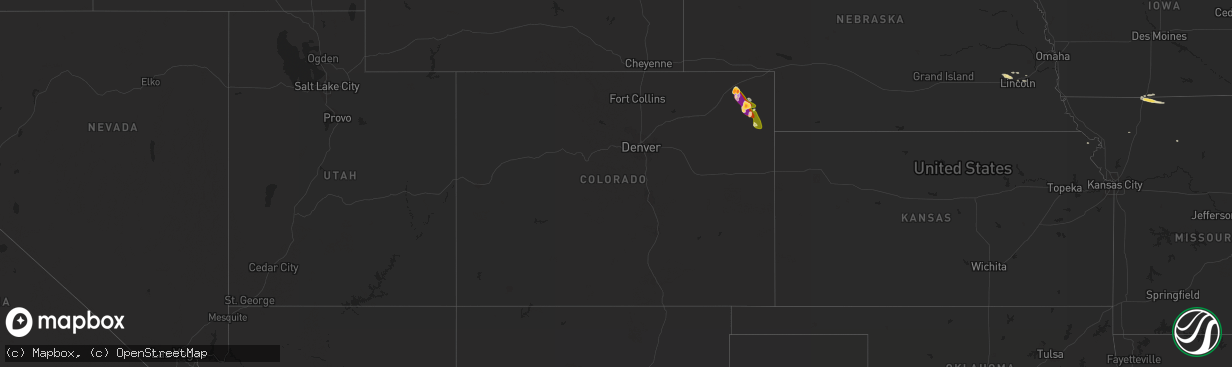 Hail map in Colorado on September 14, 2014