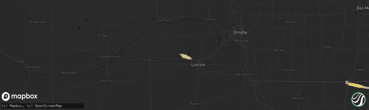 Hail map in Garland, NE on September 14, 2014