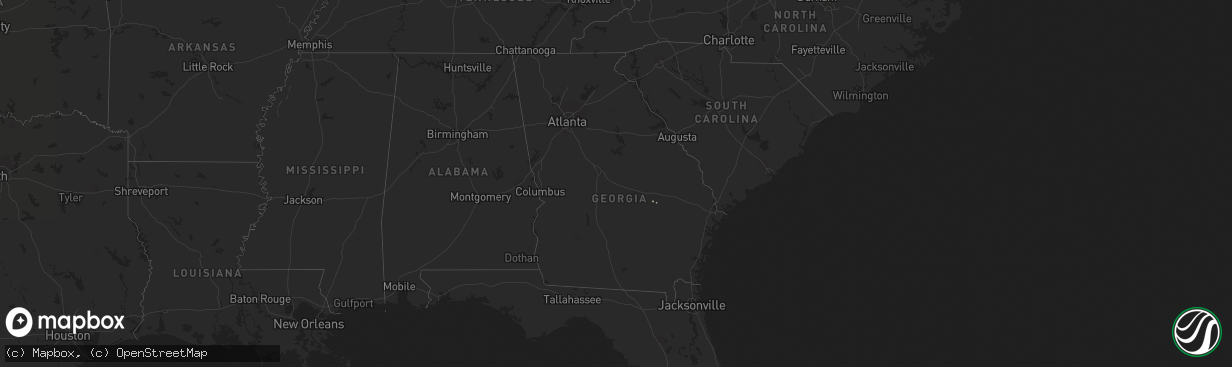 Hail map in Georgia on September 14, 2014