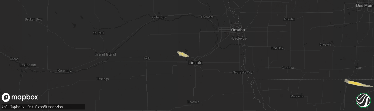 Hail map in Malcolm, NE on September 14, 2014