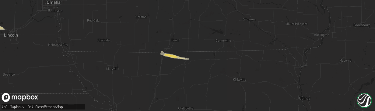 Hail map in Mercer, MO on September 14, 2014